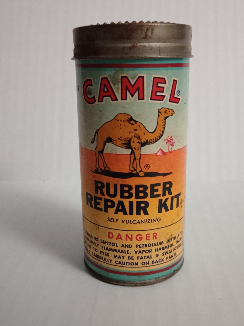 Camel Rubber Repair Kit Tin Vintage 4.5"